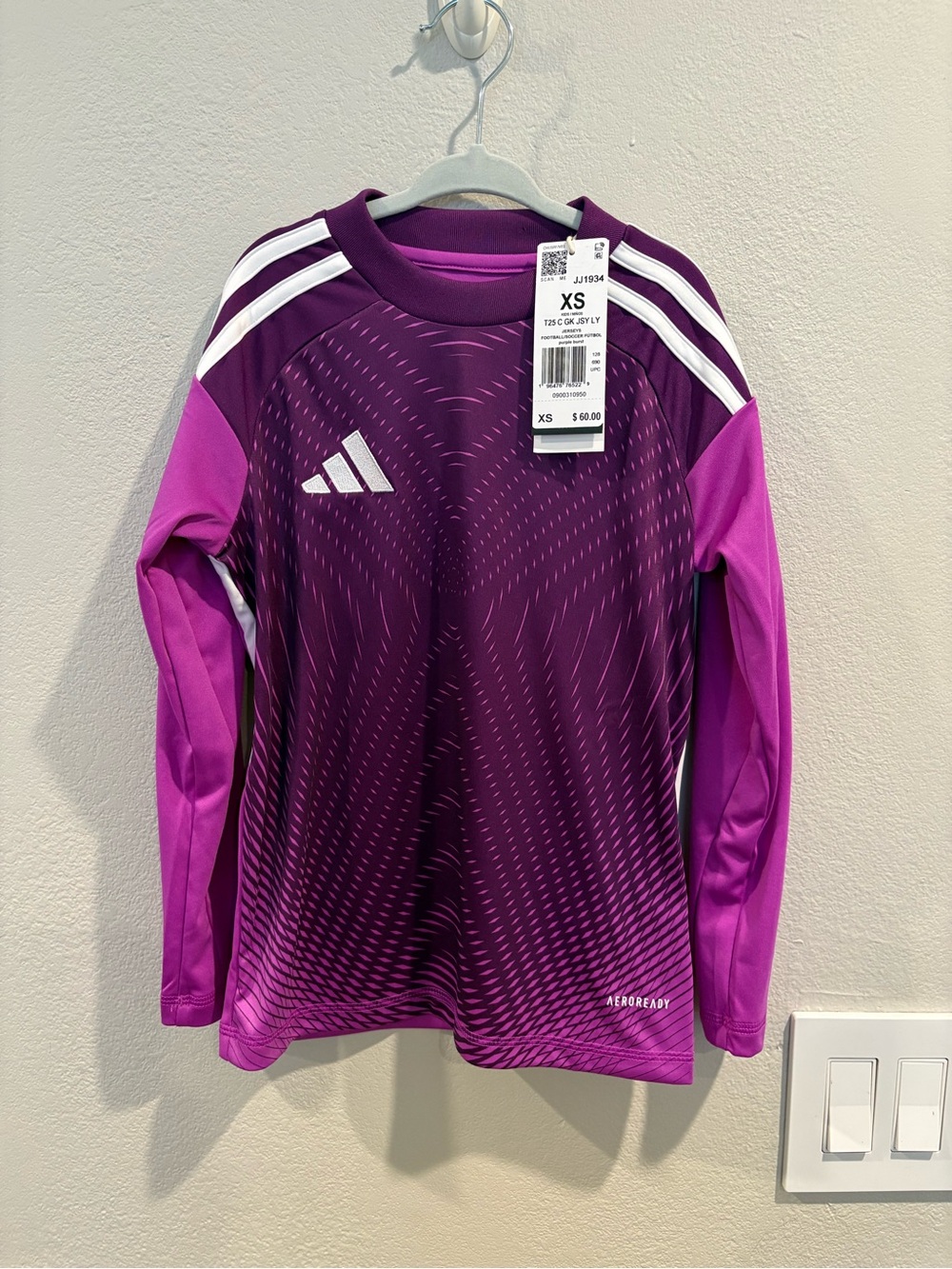 adidas Tiro 25 Youth Competition Long-Sleeve Goalkeeper Jersey Kids Size XS 7/8